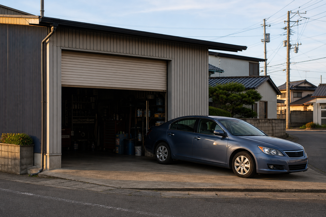 漆山自動車整備工場の工場内観
